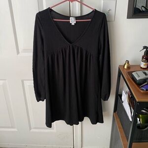 Blue Rain Brand Black Puffed Sleeve Dress